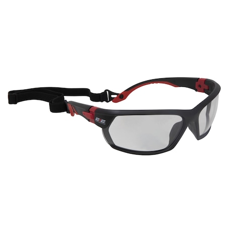 212 Performance Premium Anti-Fog Clear Lens Safety Glasses in Black and Red EPE13-05-03